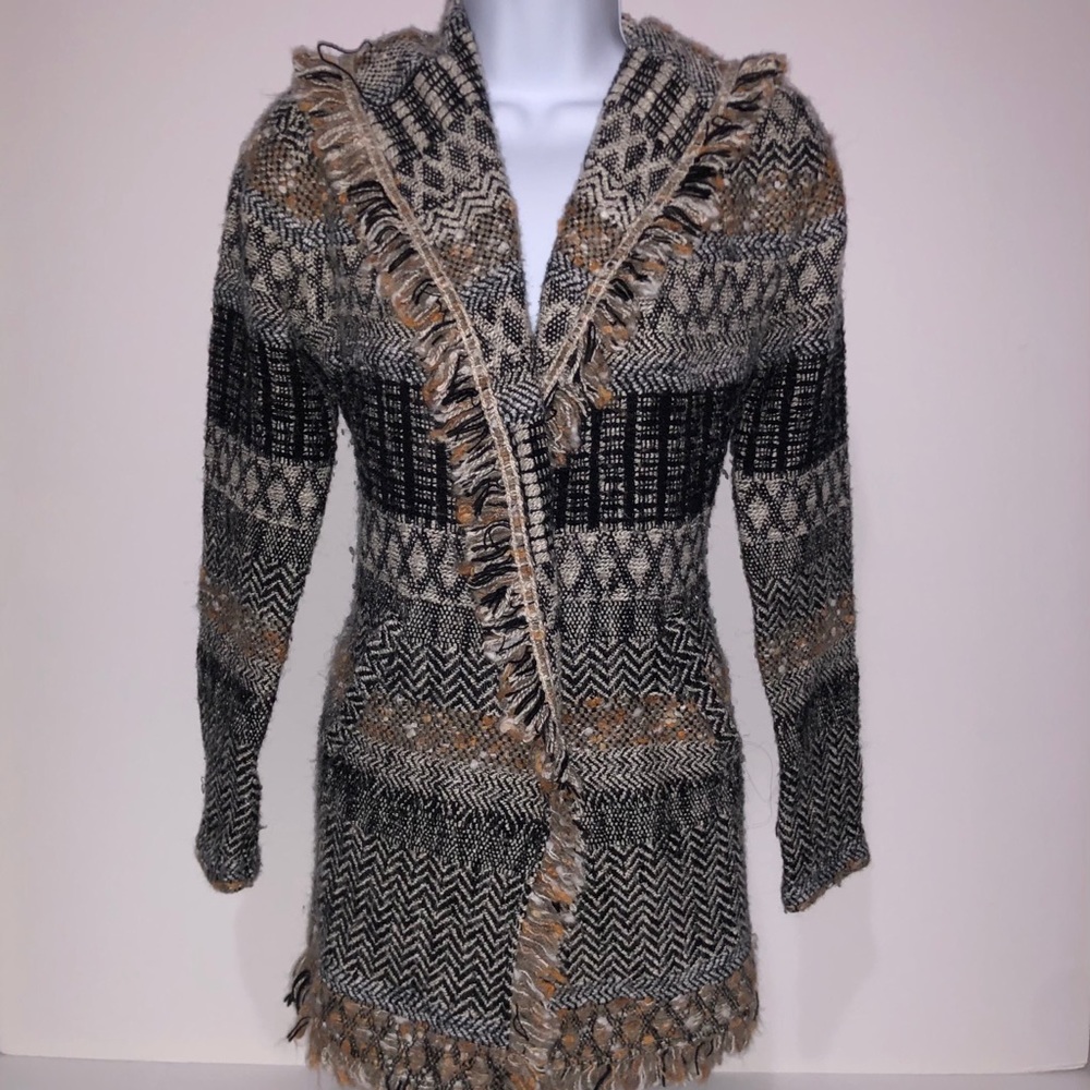 Lucky Brand Fringed Blanket Cardigan